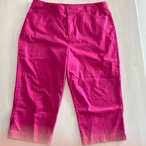 Christopher & Banks light weight capris pants, pink, size 16.